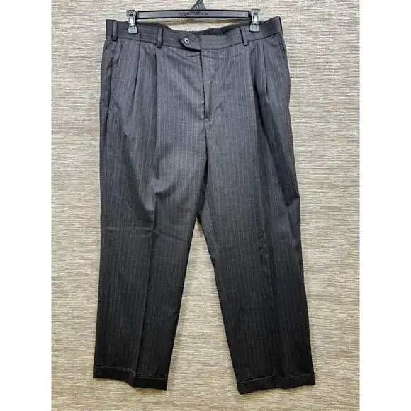 Brooks Brothers Suit Mens 44R/W39 Gray Pinstripe Wool 2 Piece Jacket Pants - Picture 15 of 16